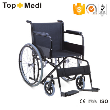Fauteuil roulant en acier léger pour personnes handicapées Top Manuai avec roue arrière solide